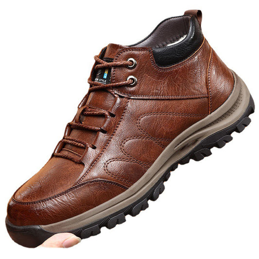 Men's PU Leather Casual Lace-Up Shoes - Business Leisure Travel Outdoor