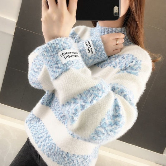 Abstract Modal Knit Off-Shoulder Sweater | Women's Knitwear