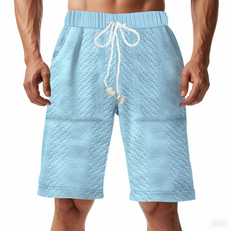 Men's Loose Fit Knitted Jacquard Shorts | Casual S-3XL