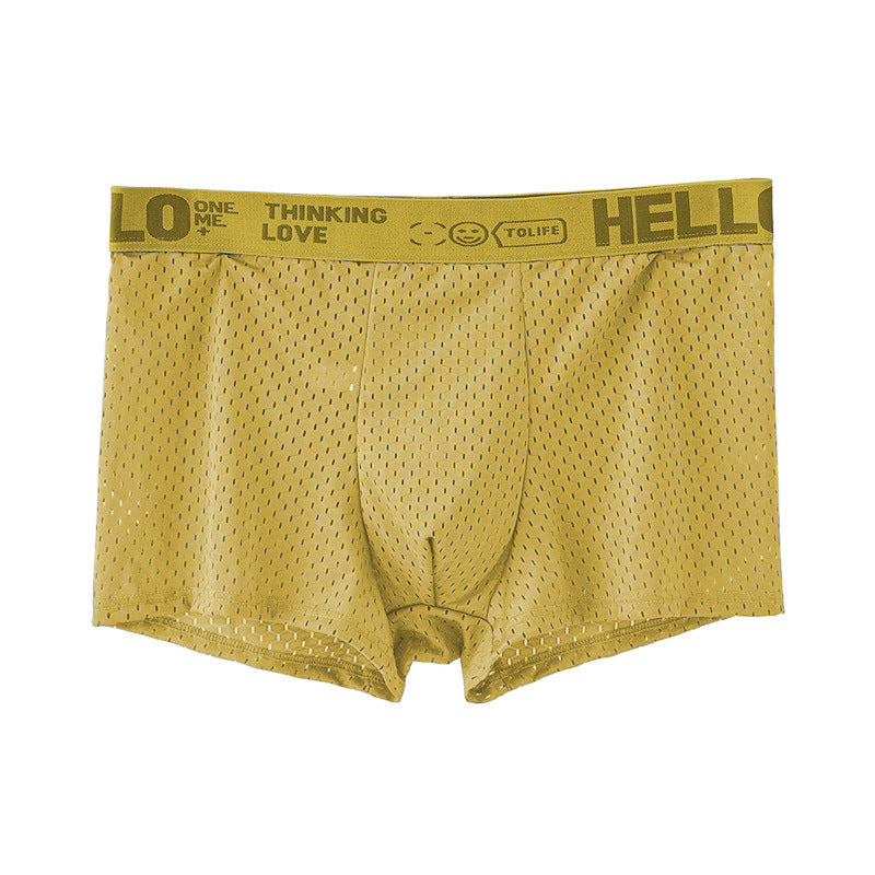 Men's Ice Silk Mesh Boxer Shorts – Cool Breathable Loose-Fit Underwear