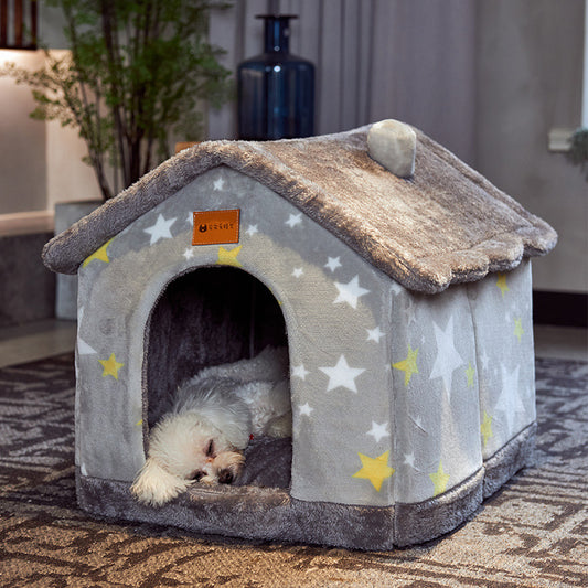 Foldable Enclosed Pet Cave Bed – Warm Kennel for Dogs & Cats | 13 Designs | S, M & L
