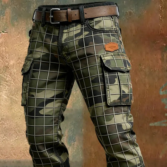 Men's Vintage Workwear Cargo Trousers Green | S-5XL