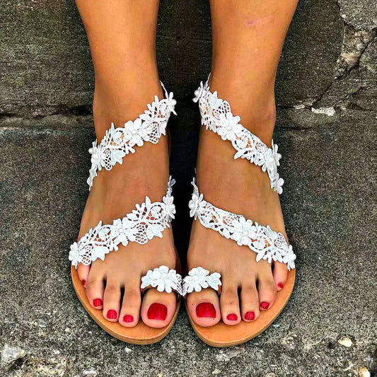 Women's Boho Floral Flat Sandals | EU 35–43