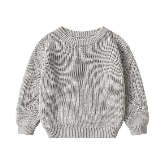 Kids Solid Colour Cotton Knitted Pullover Sweater | Unisex Jumper