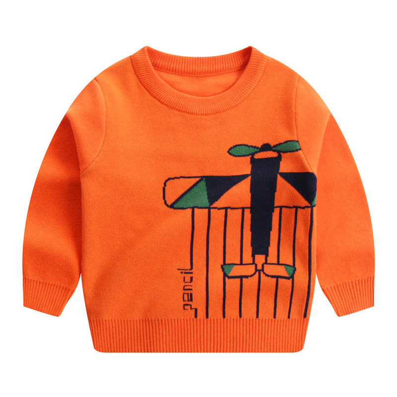Children's Double-Layer Cotton Sweatshirt Dinosaur Space Print