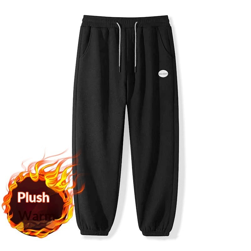 Men's Wool-Lined Jogger Pants – Warm Slim-Leg Drawstring Trousers
