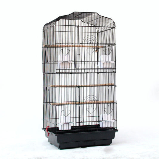 Large Parrot Bird Cage – Steel Wire Birdcage with Perches & Food Cups