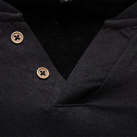 Men's V-Neck Slim Fit Base Layer Top – Cotton Casual Pullover