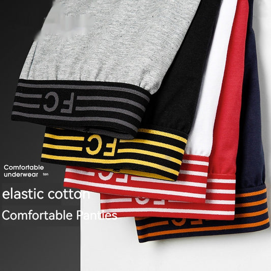 Men's Cotton Boxer Briefs – Breathable Low-Waist 5 Classic Colours