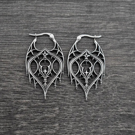 Hollow-Out Geometric Earrings | Retro Irregular Zinc Alloy Earrings for Women
