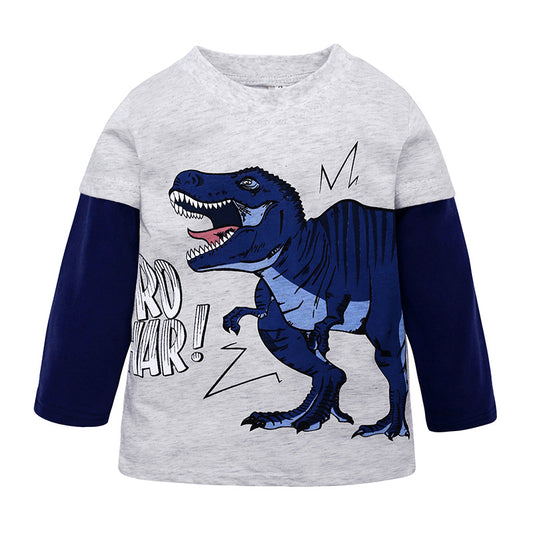 Children's Long Sleeve Cartoon Cotton T-Shirt | Ages 2-10