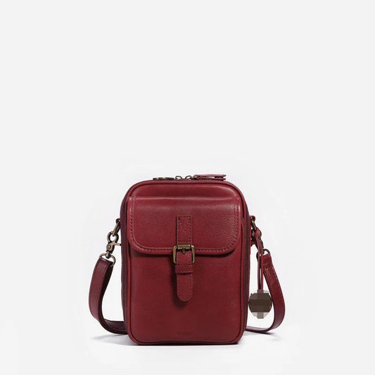 Women's Small PU Leather Crossbody Bag | Multi-Compartment Shoulder Bag