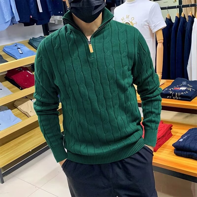 Men's Thermal Knit Pullover Sweater | Long Sleeve Casual Top M–2XL