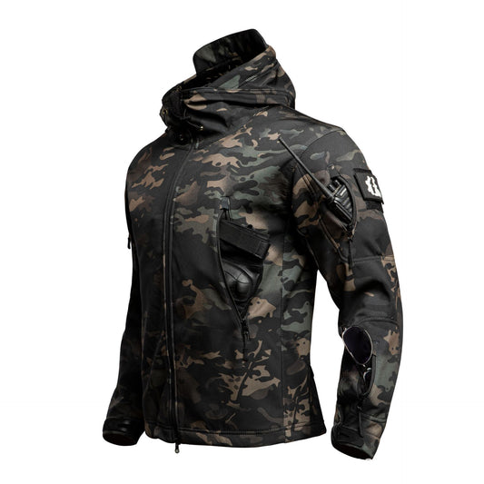 Men's Sharkskin Softshell Hooded Jacket | Waterproof Windproof Outdoor Coat