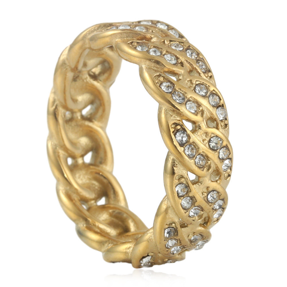 Personalized Punk Stainless Steel Chain Ring