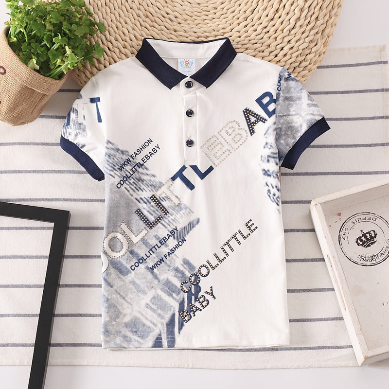 Boys' Short Sleeve Cotton Polo Shirt | Moisture Wicking Kids Top
