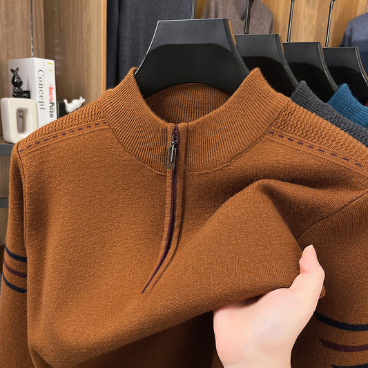 Men's Thickened Half-Turtleneck Sweater - Extra-Thick Relaxed Fit Pullover