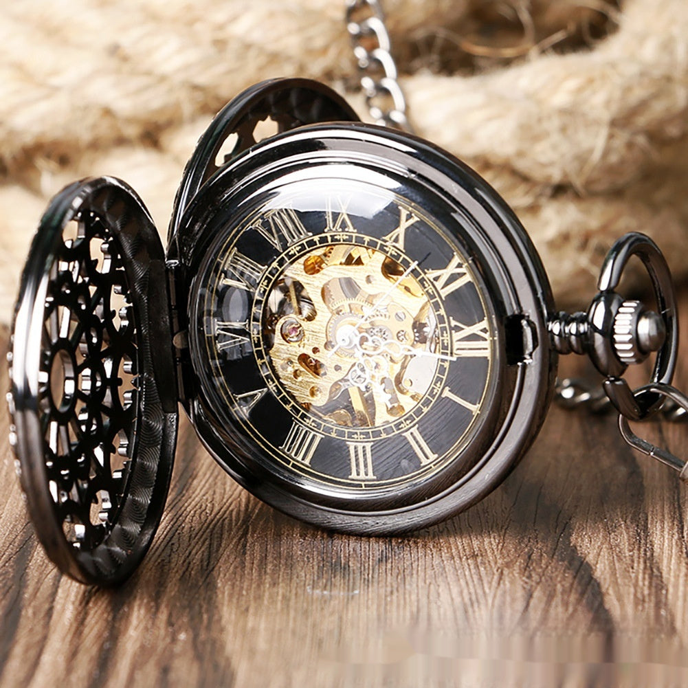 Retro Spider Web Flip Mechanical Pocket Watch – Antique Style