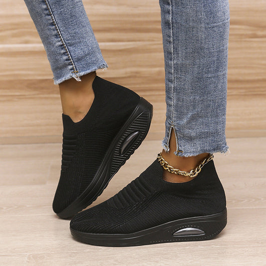 Women's Mesh Wedge Heel Trainers | Breathable Colour Block Shoes