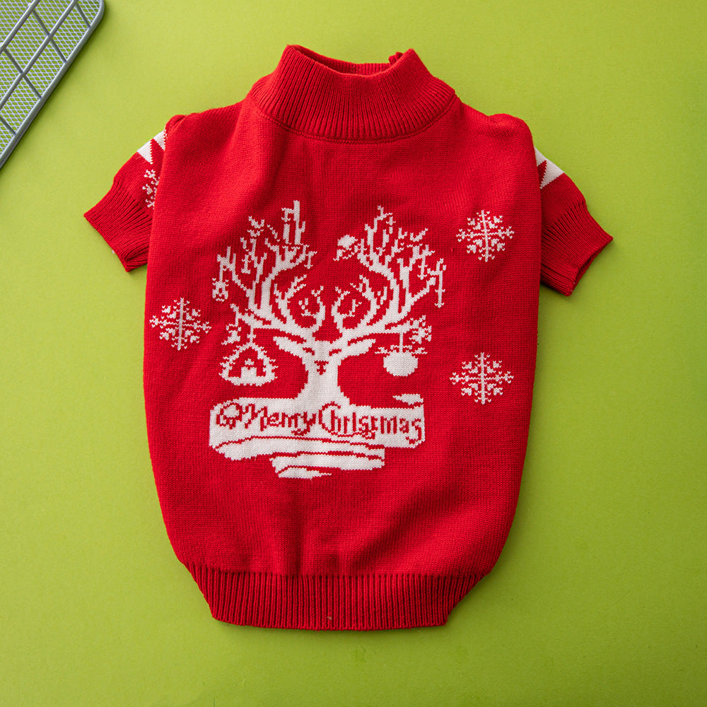 Christmas Dog Sweater | Knitted Elk & Christmas Tree | 6 Sizes