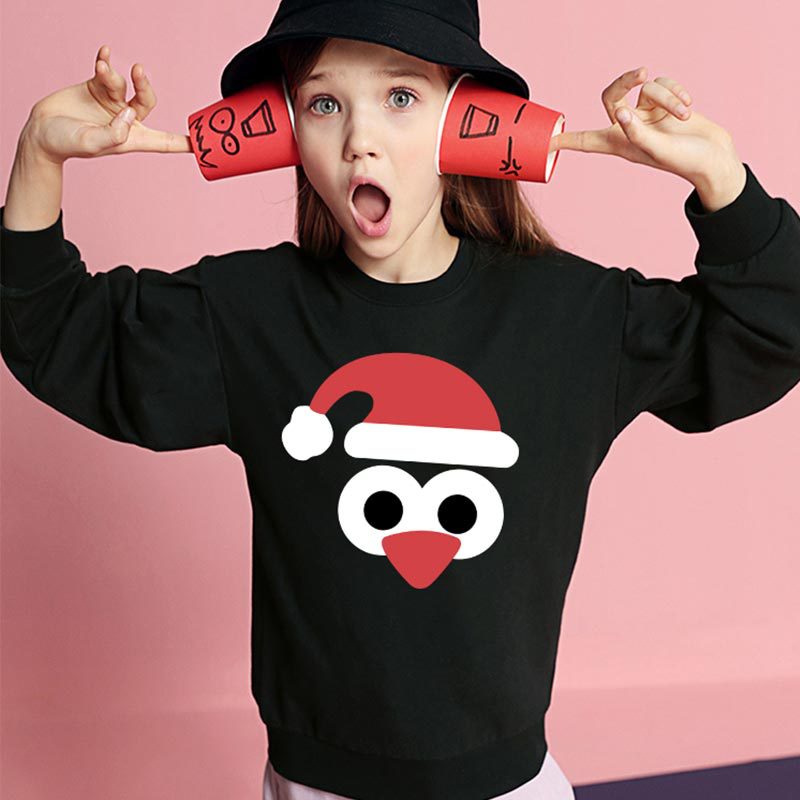 Kids Christmas Print Cotton Sweatshirt | Unisex Pullover Jumper