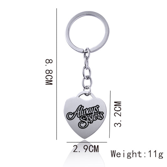 Heart Sisters & Best Friends Keychain | Stainless Steel | JP Collections