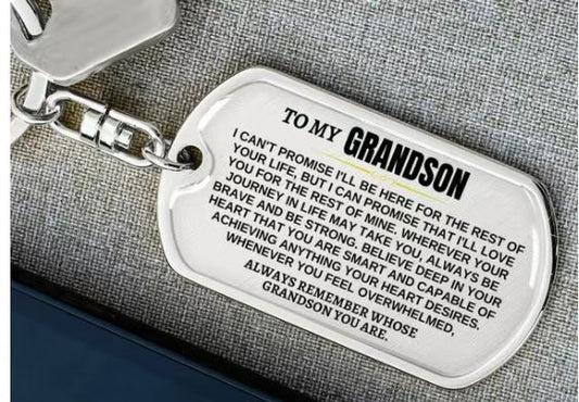Family Sentiment Metal Keychain | Son, Daughter, Grandson Gift | JP Collections