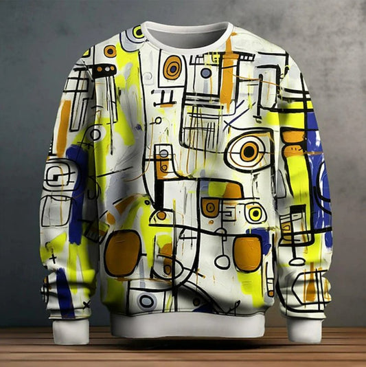 Men's Graffiti Print Pullover Hoodie | Streetwear Casual
