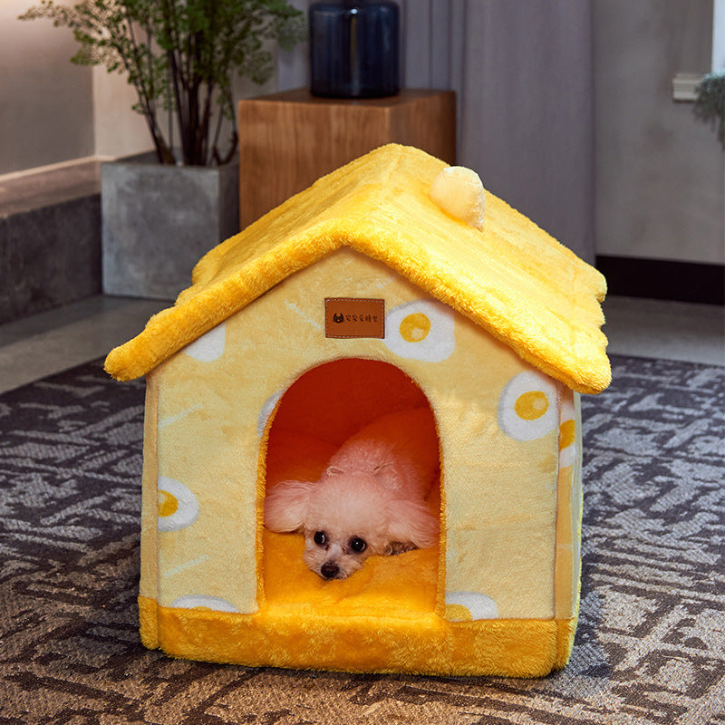 Foldable Enclosed Pet Cave Bed – Warm Kennel for Dogs & Cats | 13 Designs | S, M & L