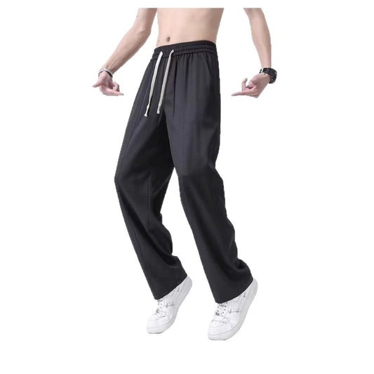 Men's Ice-Silk Lightweight Summer Trousers | Black | M-5XL