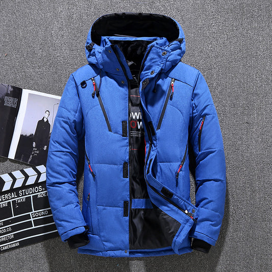 Men's Hooded Down Jacket - Multi-Pocket Thickened Winter Coat