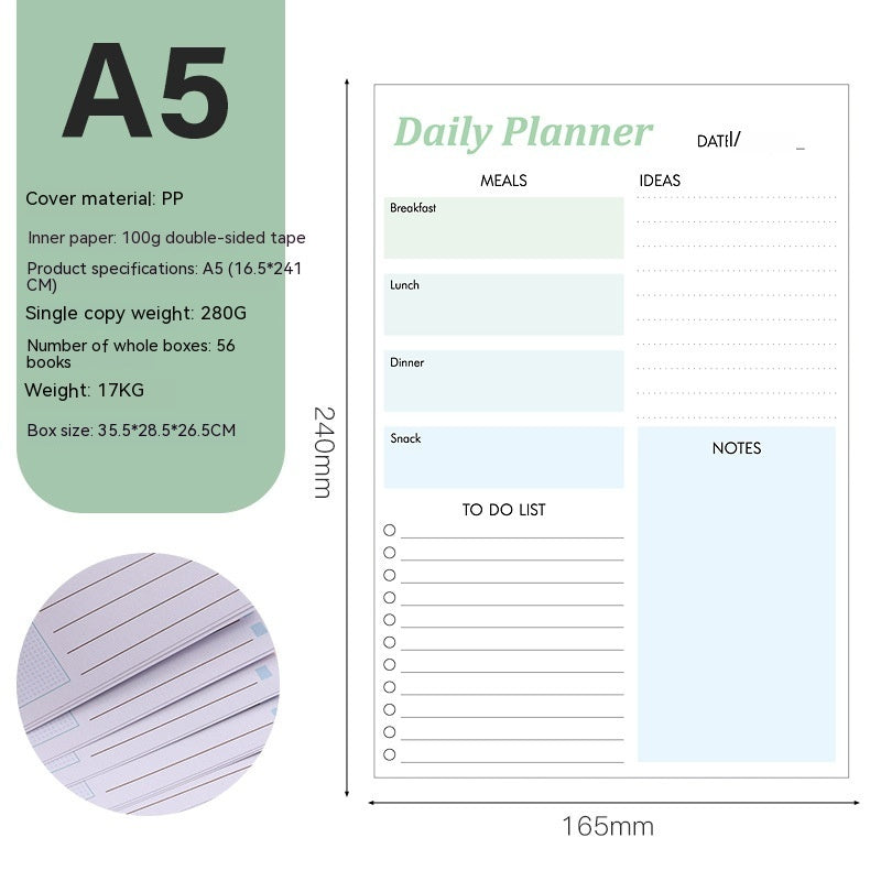 Magnetic Daily Planner Notepad | Tear-Off 120 Pages