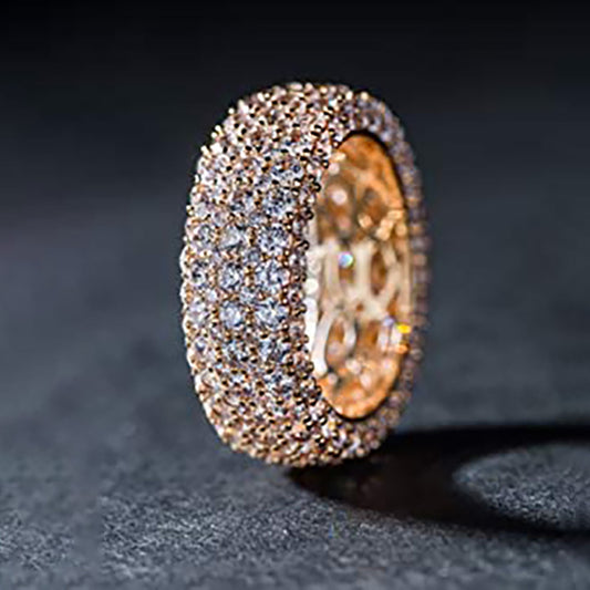 Multi-Layer Geometric Ring | Light Luxury Copper Ring for Women