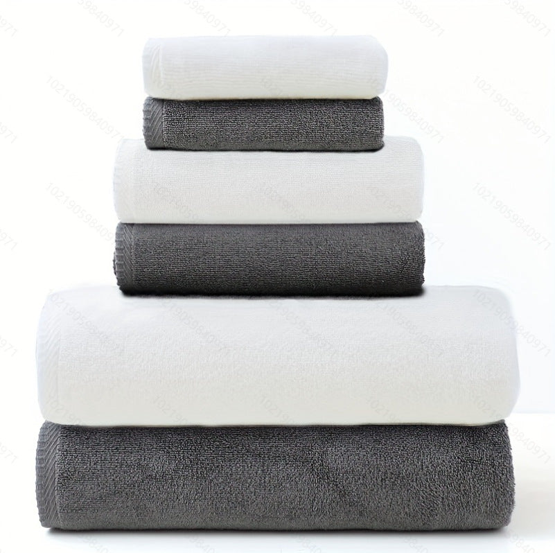 Pure Cotton 6-Piece Towel Set | Bath, Hand & Face Towels | 5 Colours