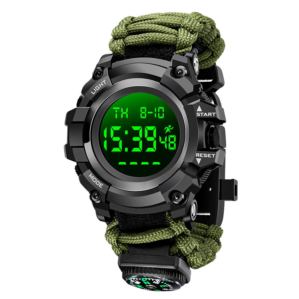 Men’s Outdoor Watch – Compass, Thermometer, Whistle & Ignition
