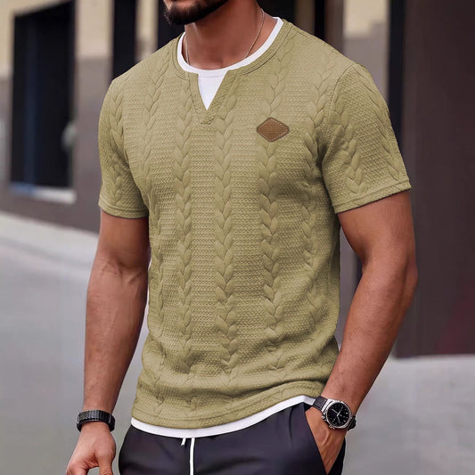 Men's Mock Two-Piece Short Sleeve T-Shirt | Slim Fit
