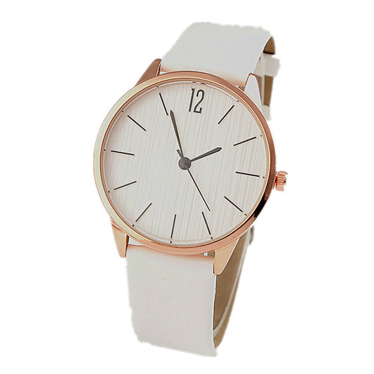 Women's Leather Strap Quartz Watch | 38mm Analogue Timepiece