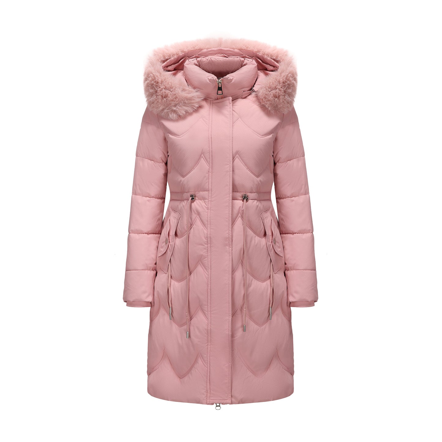 Women's Faux Fur Collar Padded Coat | Mid-Length Winter Coat