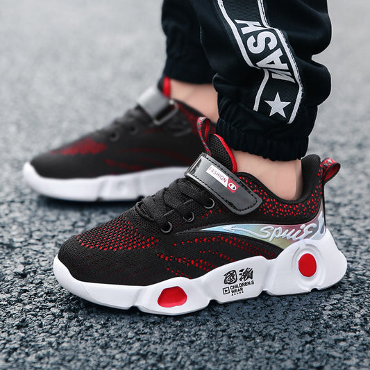 Kids Fly Mesh Velcro Sports Trainers