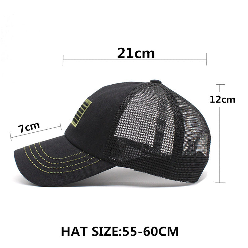 Men's Embroidered Cotton Baseball Cap - Adjustable Dome Cap