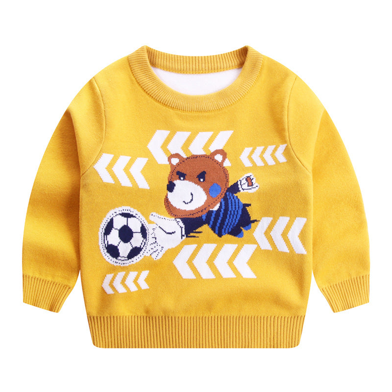 Children's Double-Layer Cotton Round Neck Sweatshirt