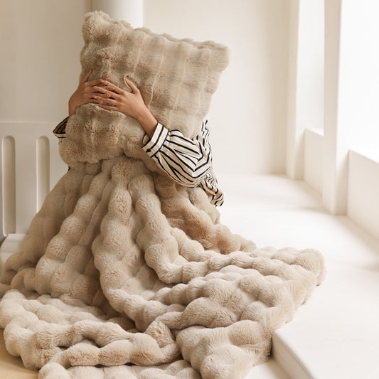 Luxury Rabbit Hair Throw Blanket | Premium Plush Warmth