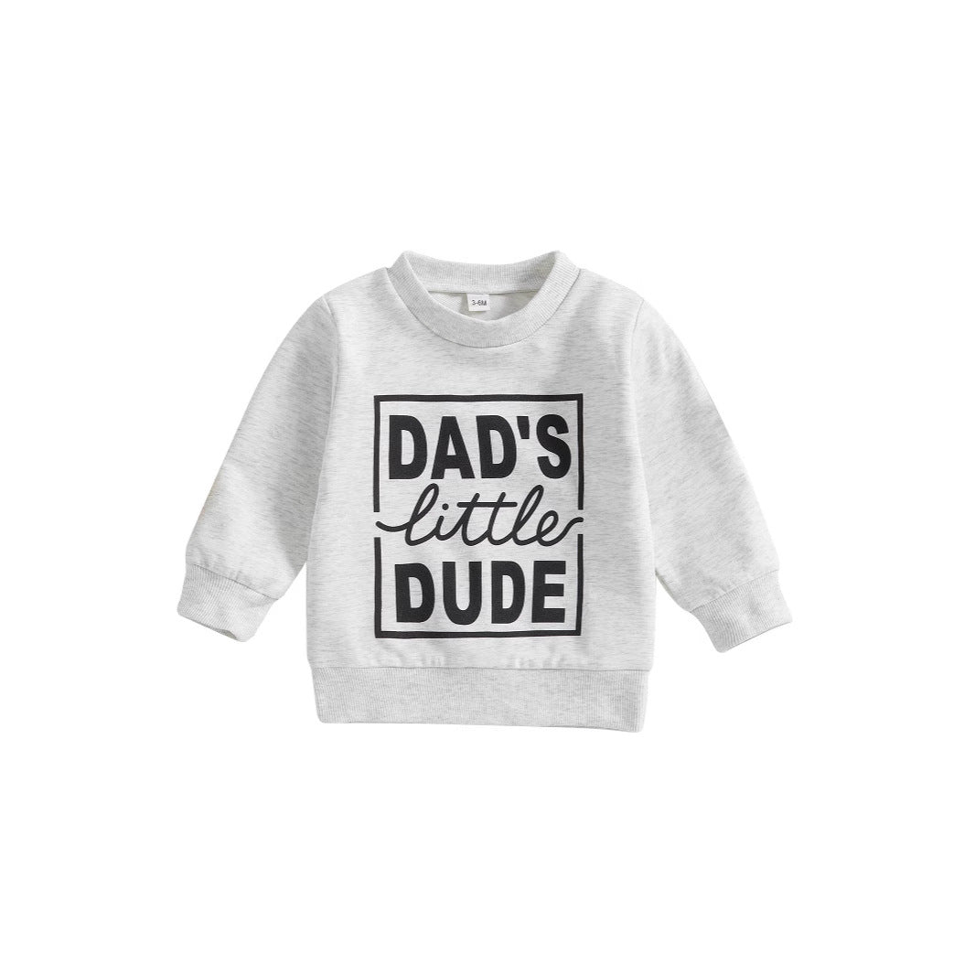 Baby Slogan Print Cotton Long Sleeve Sweatshirt