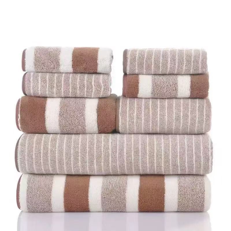 Coral Fleece 8-Piece Towel Set | Bath, Hand & Face Towels | 5 Colours