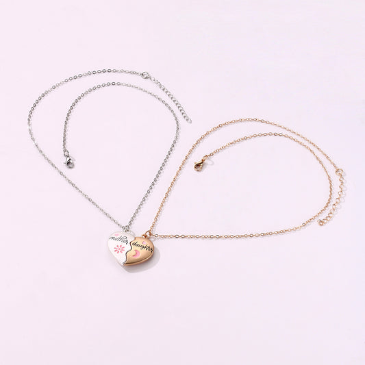 Mother Daughter Heart Necklace Set | 18K Gold Plated