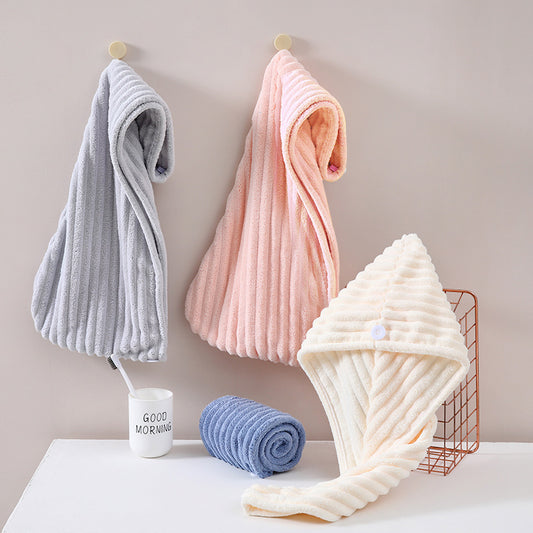 Coral Fleece Hair Drying Cap & Headscarf | Premium Velvet | 19 Colours