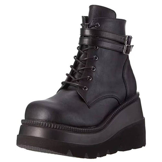 Women's Lace-Up Platform Ankle Boots