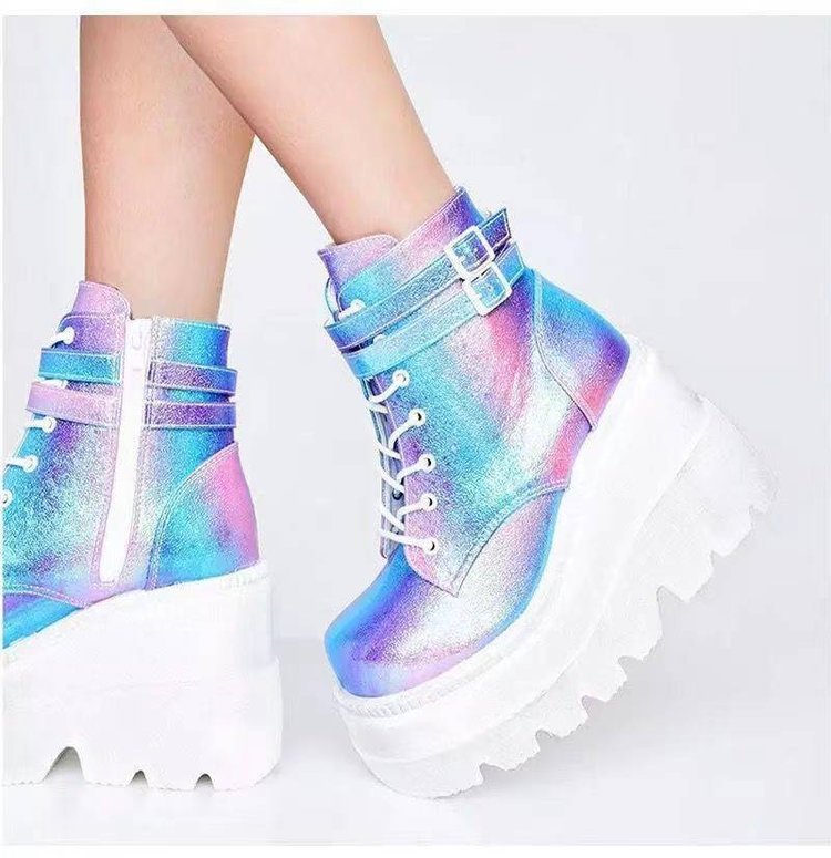 Women's Lace-Up Platform Ankle Boots