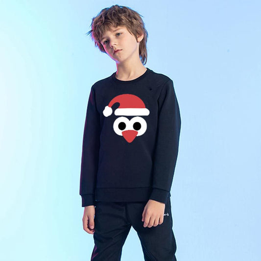 Kids Christmas Print Cotton Sweatshirt | Unisex Pullover Jumper