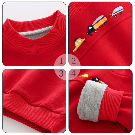 Children's Cartoon Car Knit Sweater | Kids Cotton Pullover